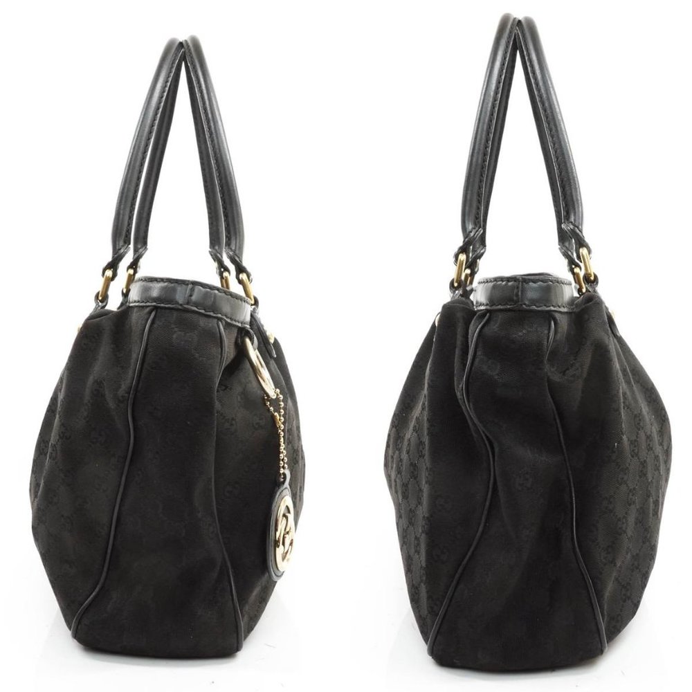 Auth Gucci Gg Tote Bag Black Canvas #16019G13 - Picture 13 of 13